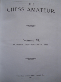 Chess Amateur, Vol. 6