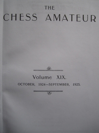 Chess Amateur, Vol. 19