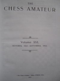 Chess Amateur, Vol. 16