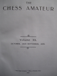 Chess Amateur, Vol. 20