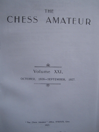 Chess Amateur, Vol. 21