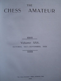 Chess Amateur, Vol. 22